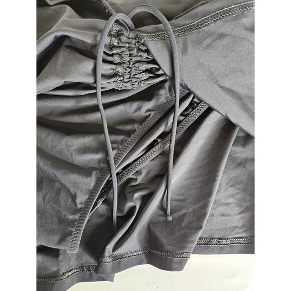 Profile By Gottex Tutti Frutti Periwinkle Black Sz 14 Side Shirred Swim Skirt - Picture 5 of 5